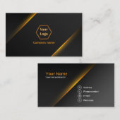 Gold und Schwarz Visitenkarte (Vorne/Hinten)