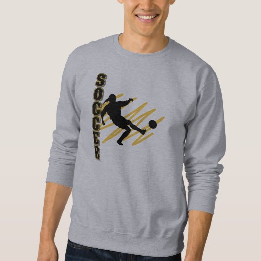 Gold und Schwarz-weiblicher Fußball-Spieler Sweatshirt (Vorderseite)