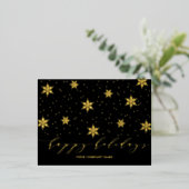 Gold und Schwarz | Weihnachtsfoto Postkarte (Stehend vorne)