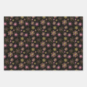 Gold- und Schwarz-Winter-Schneeflocken Geschenkpapier Set (Vorderseite 3)