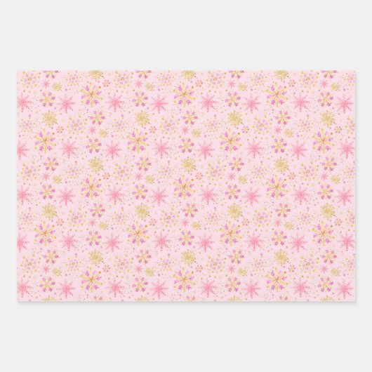 Gold- und Schwarz-Winter-Schneeflocken Geschenkpapier Set (Vorderseite 2)