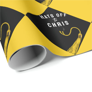 Gold und schwarze Abschlussfeier Geschenkpapier