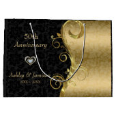 Gold und schwarze Damaskus Große Geschenktüte (Rückseite)