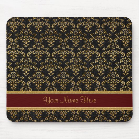 Gold und schwarze Damaskus Mousepad (Vorne)