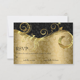 Gold und schwarze Damaskus - UAWG RSVP Karte