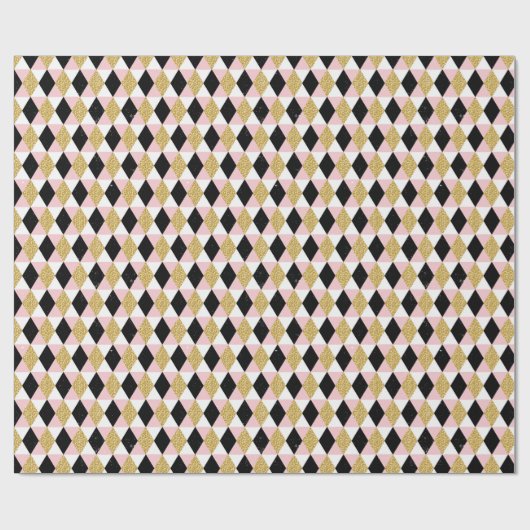 Gold und schwarze Diamanten Geschenkpapier (Flach)