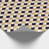 Gold und schwarze Diamanten Geschenkpapier (Ecke)