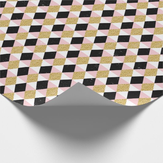 Gold und schwarze Diamanten Geschenkpapier (Ecke)