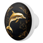 Gold und Schwarze Dolphin Keramikknauf (Rechts)