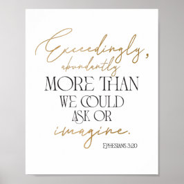 Gold und Schwarze Ephesianer 3:20 Bibelverse Poste Poster