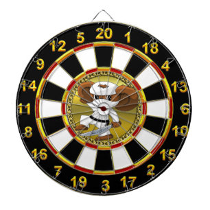 Gold und schwarze Folie Cheburashka tragen mit Dartscheibe