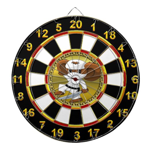 Gold und schwarze Folie Cheburashka tragen mit Dartscheibe (vorne)