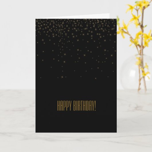 Gold und schwarze Glitzern Karte (Gelbe Blume)