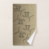 Gold und schwarze Handtücher mit Animal Nazca Line (Handtuch)