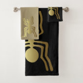 Gold und schwarze Handtücher mit antiken Nazca Spi (Insitu)