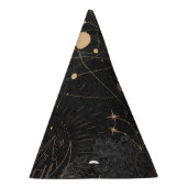 Gold und schwarze Himmelskörper Partyhütchen (Rechts)