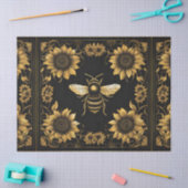 Gold und schwarze Hummeln und Sonnenblumen Seidenpapier (Basteln)