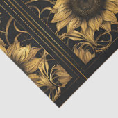 Gold und schwarze Hummeln und Sonnenblumen Seidenpapier (Detail)