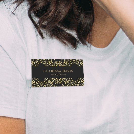 Gold und schwarze Imitate Foil Luxury Elegante Dam Namensschild