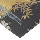 Gold und schwarze japanische Kimono Floral Dining Kurzer Tischläufer (Ecke)