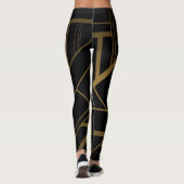 Gold und schwarze Leggings (Rückseite)