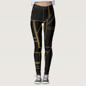 Gold und schwarze Leggings (Vorderseite)