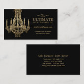 Gold und schwarze Leuchter-Visitenkarten Visitenkarte (Vorne/Hinten)