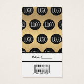 Gold- und Schwarze Logos mit Bar Code-Preismarken (Rückseite)