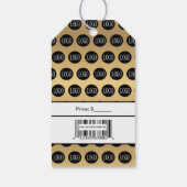 Gold- und Schwarze Logos mit Bar Code-Preismarken Geschenkanhänger (Rückseite)