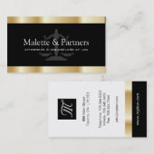 Gold und schwarze Rechtsanwalts-Visitenkarten Visitenkarte (Vorne/Hinten)