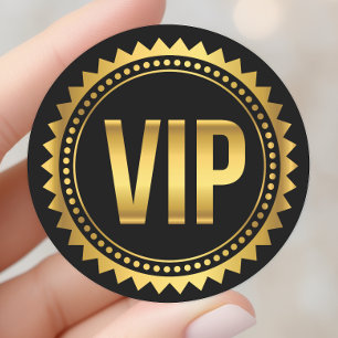 Gold und schwarze runde Spikes VIP-Party-Pass Runder Aufkleber