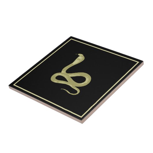 Gold und Schwarze Schlange Fliese (Seite)