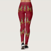 Gold und schwarze Schmetterlinge Leggings (Rückseite)