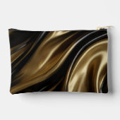 Gold und Schwarze Seide Zubehörtasche (Rückseite)