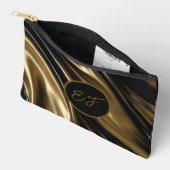 Gold und Schwarze Seide Zubehörtasche (Offen)