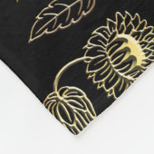 Gold und schwarze Sonnenblumen Naturkunst Muster Fleecedecke (Ecke)