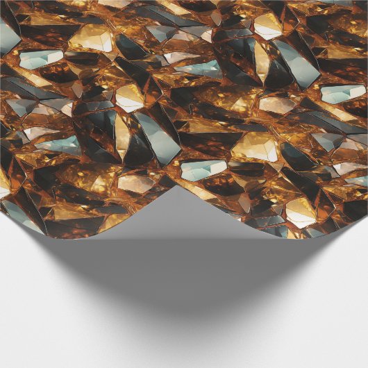 Gold und schwarze Steine Geschenkpapier (Ecke)