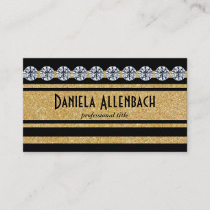 Gold und schwarze Streifen 2 Diamanten Visitenkarte