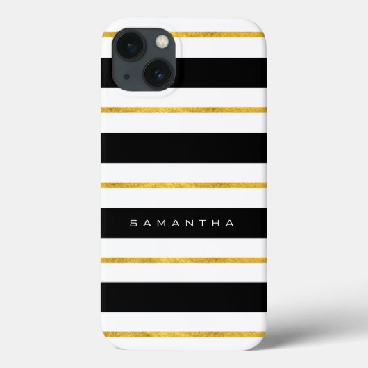 Gold und schwarze Streifen Case-Mate iPhone Hülle (Rückseite)