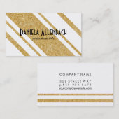 Gold und schwarze Streifen | Diagonal Visitenkarte (Vorne/Hinten)