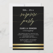 Gold und schwarze Streifen... Es ist ein überrasch Einladung (Vorderseite)