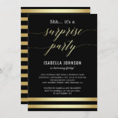 Gold und schwarze Streifen... Es ist ein überrasch Einladung (Vorne/Hinten)