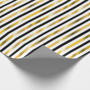 Gold und schwarze Streifen Geschenkpapier