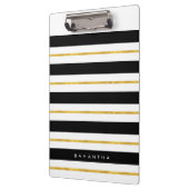 Gold und schwarze Streifen Klemmbrett (Links)