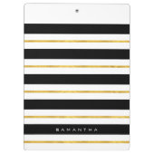 Gold und schwarze Streifen Klemmbrett (Rückseite)