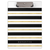 Gold und schwarze Streifen Klemmbrett (Vorderseite)