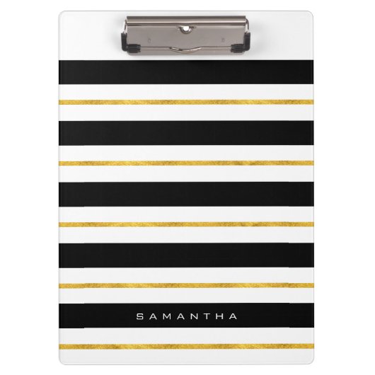 Gold und schwarze Streifen Klemmbrett (Vorderseite)