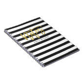Gold und schwarze Streifen | Notizbuch Notizblock (Rechte Seite)