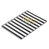 Gold und schwarze Streifen | Notizbuch Notizblock (Linke Seite)