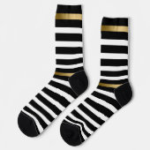 Gold und schwarze Streifen Socken (Linkes Detail)
